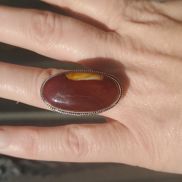 New Mookaite Jasper 925 Silver Statement Ring. - Picture 12 of 16